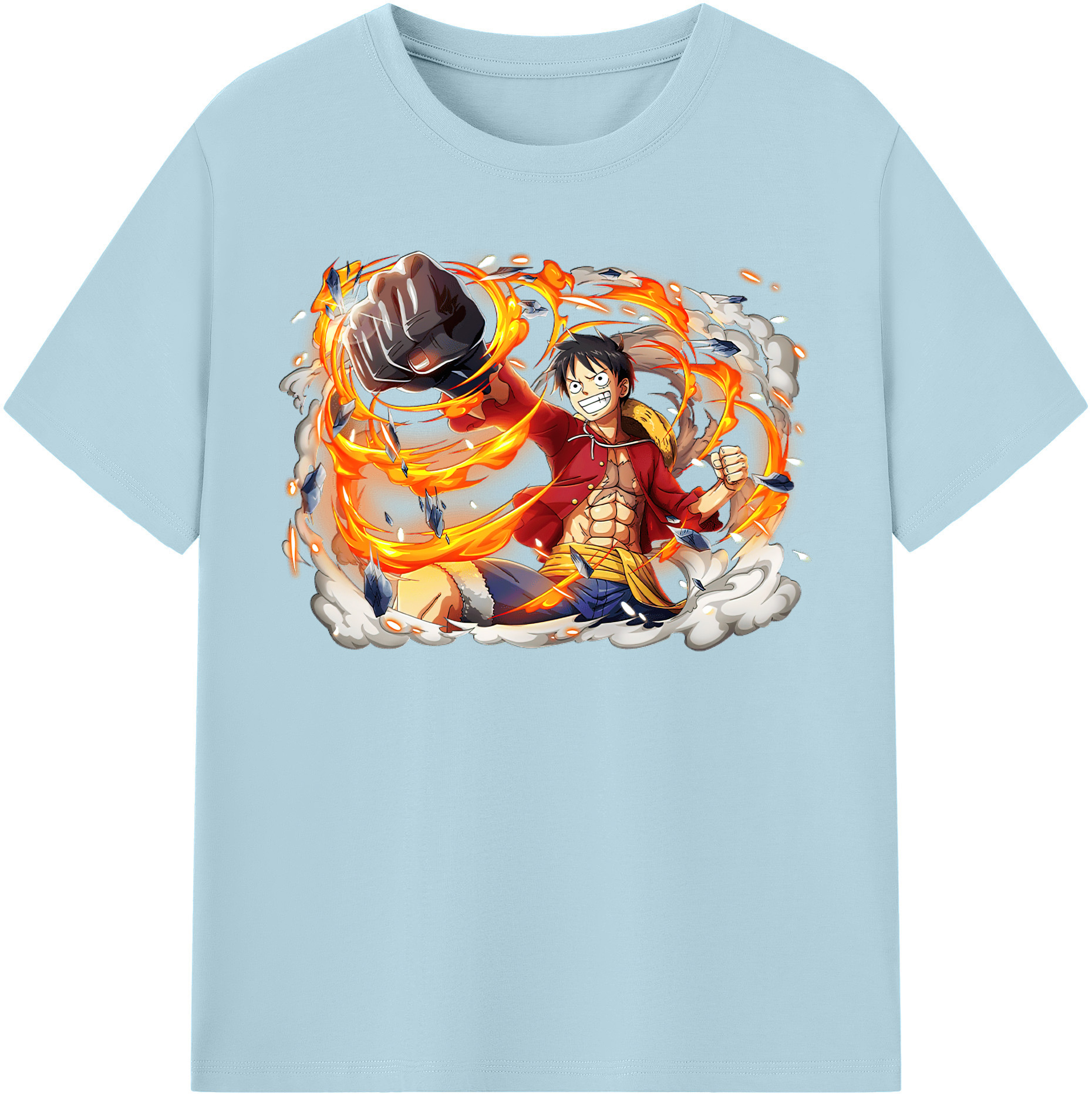 ワンピース モンキー・D・ルフィ ONE PIECE Monkey D. Luffy 綿100％半袖Tシャツ（フロントプリント）